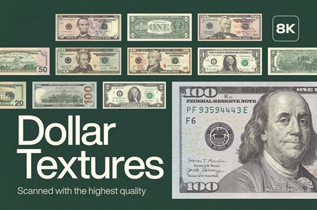 图片素材-18款8K超清美元纹理JPG图片设计素材