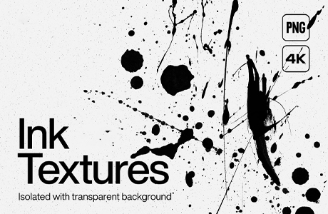 图片素材-100款4K超清水墨纹理PNG图片设计素材